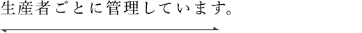 生産者ごとに管理しています。