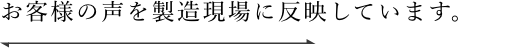 お客様の声を製造現場に反映しています。